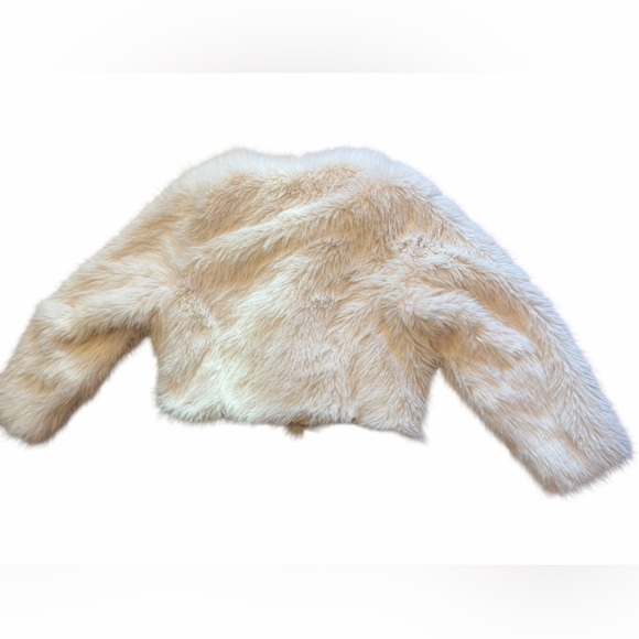 New Women’s White Faux Shearling Fur Jacket Long Sleeve Coat Small -Rachel Zoe - Picture 10 of 12